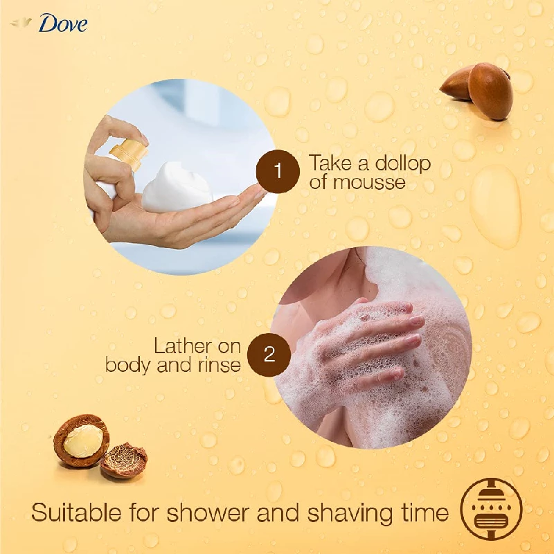 Dove Creamy Shower and Shaving Mousse with Argan Oil, 200 ml-5.webp